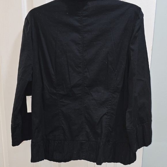 Black Ruffled Women's Jacket - Picture 11 of 13